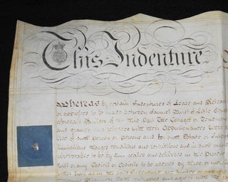 Handwritten Parchment Deed for sale of Six Cottages in Grantham, Lincolnshire