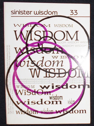 Item #008402 Sinister Wisdom 33 Fall 1987. Adrienne Rich