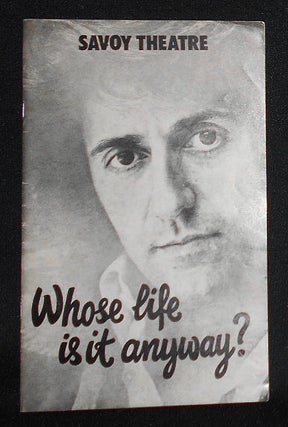 Item #008446 Program from Whose Life is it Anyway? by Brian Clark at the Savoy Theatre, Starring...