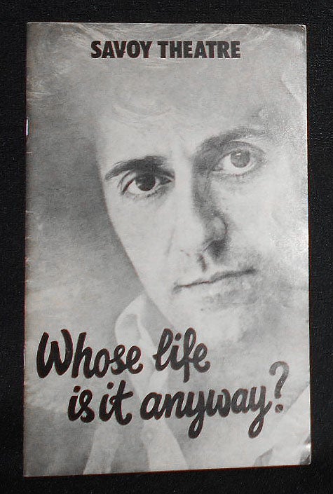 Item #008446 Program from Whose Life is it Anyway? by Brian Clark at the Savoy Theatre, Starring Tom Conti
