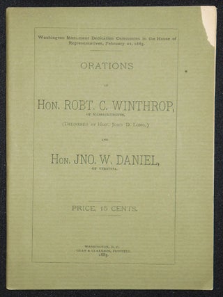 Item #008473 Orations of Hon. Robt. C. Winthrop, of Massachusetts, (Delivered by Hon. John D....