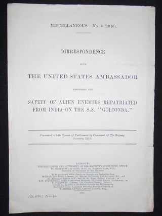 Item #008624 Correspondence with the United States Ambassador Respecting the Safety of Alien...