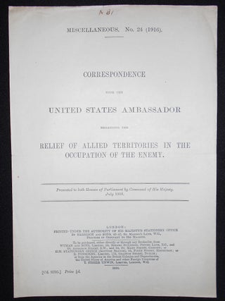 Item #008635 Correspondence with the United States Ambassador Regarding the Relief of Allied...