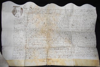 Item #008778 Handwritten Parchment Document involving Stephen Freeland and Nicolas Scriven of New...