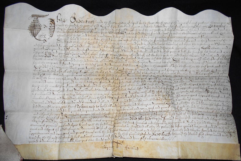 Item #008778 Handwritten Parchment Document involving Stephen Freeland and Nicolas Scriven of New Alresford, Southampton County, England