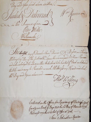 Handwritten mortgage of tract in Fawn Township, York Co., Pa.