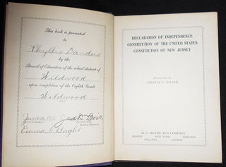 Declaration of Independence -- Constitution of the United States -- Constitution of New Jersey; Annotated by Chester F. Miller