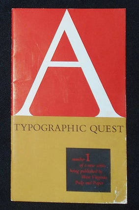 Item #009038 A Typographic Quest Number One. Carl Dair