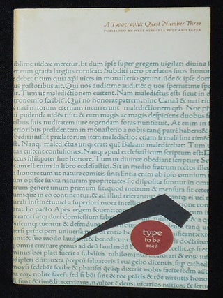 Item #009040 Type to be Read: A Typographic Quest Number Three. Carl Dair