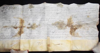Item #009057 1689 Handwritten Parchment Deed of Thomas Mercer, tanner, Hawkhurst, England. Thomas...
