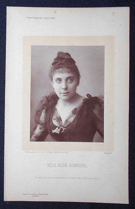 Item #009166 Carbon Print Photograph of Aida Jenoure from The Theatre, July 1892. Alfred Ellis