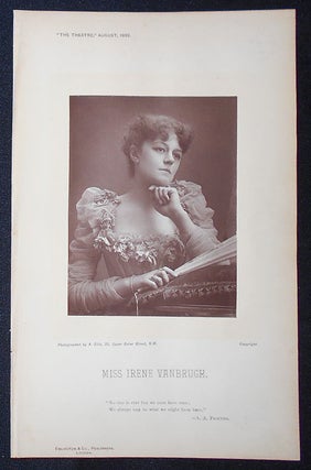 Item #009167 Carbon Print Photograph of Irene Vanbrugh from The Theatre, August 1892. Alfred Ellis