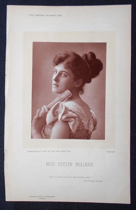 Item #009169 Carbon Print Photograph of Evelyn Millard from The Theatre, October 1892. Alfred Ellis
