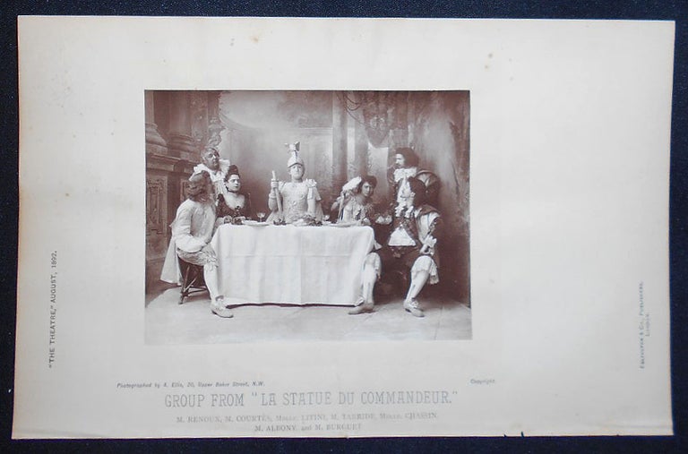 Item #009173 Carbon Print Photograph of La Statue du Commandeur from The Theatre, August 1892. Alfred Ellis.