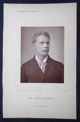 Item #009174 Carbon Print Photograph of Frank Gillmore from The Theatre, September 1892. Alfred...