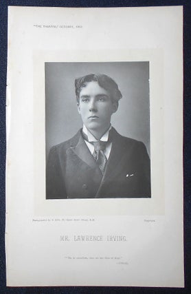 Item #009175 Carbon Print Photograph of Lawrence Irving from The Theatre, October 1892 [Laurence...