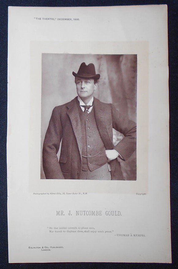 Item #009177 Carbon Print Photograph of J. Nutcombe Gould from The Theatre, December 1892. Alfred Ellis.