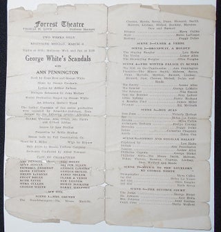 Item #009182 Forrest Theatre Program for George White's Scandals [of 1921] [George Gershwin