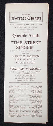 Item #009184 Shubert Forrest Theatre Program for The Street Singer featuring Archie Leach [Cary...