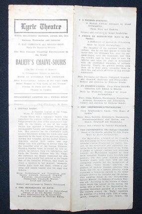 Item #009188 Lyric Theatre Program for Balieff's Chauve-Souris (The Bat Theatre of Moscow