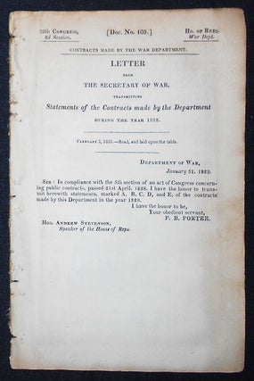 Item #009284 Letter from the Secretary of War, transmitting Statements of the Contracts made by...