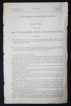 Item #009292 Letter From the Hon. S. P. Chase, Chief Justice of the United States, Submitting...