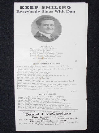 Item #009296 Keep Smiling: Everybody Sings With Dan. Daniel J. McGarrigan