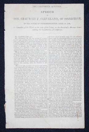 Item #009298 Speech of Hon. Chauncey F. Cleveland, of Connecticut, in the House of...