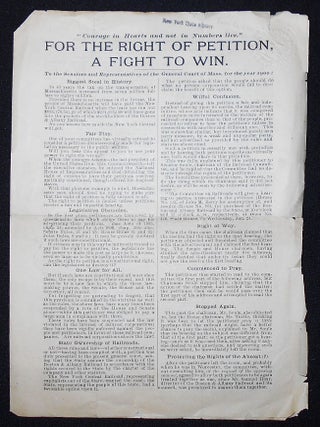 Item #009299 For the Right of Petition, a Fight to Win. John M. Berry