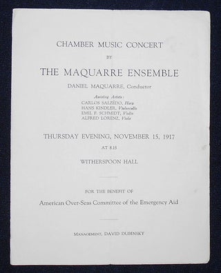 Item #009300 Chamber Music Concert by the Maquarre Ensemble -- For the Benefit of American...