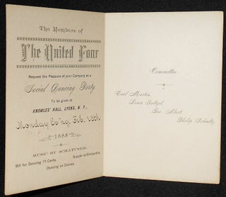 Invitation to Social Dancing Party at Knowles' Hall, Lyons, N.Y. [1888]
