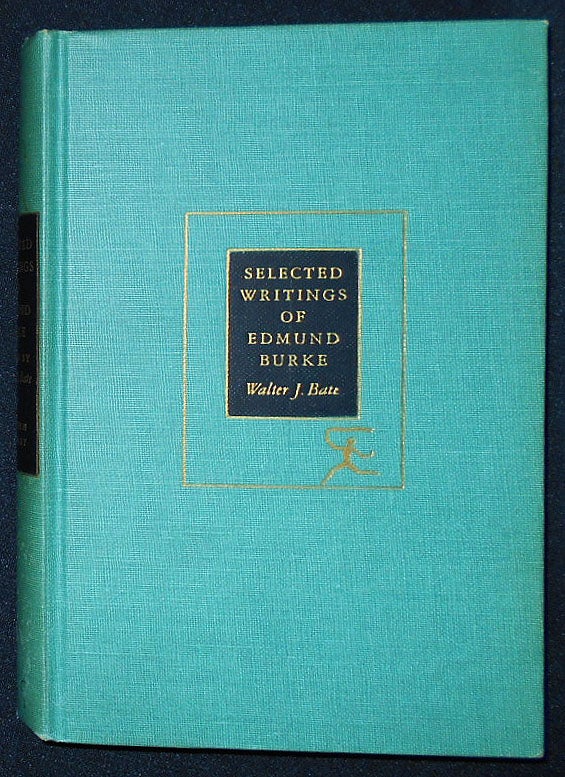 Item #009382 Edmund Burke: Selected Works; Edited by W. J. Bate. Edmund Burke.