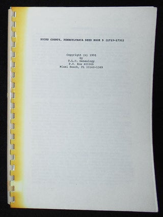 Item #009500 Bucks County, Pennsylvania Deed Book 5 (1713-1731