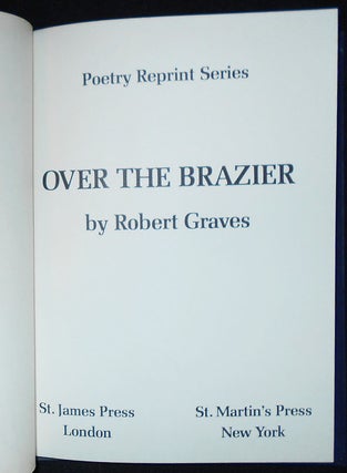 Item #009546 Over the Brazier. Robert Graves