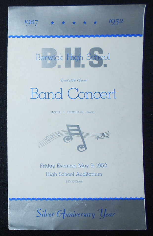 Item #009553 Berwick High School Twenty-fifth Annual Band Concert [program]