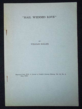 Item #009569 "Hail Wedded Love" William Haller