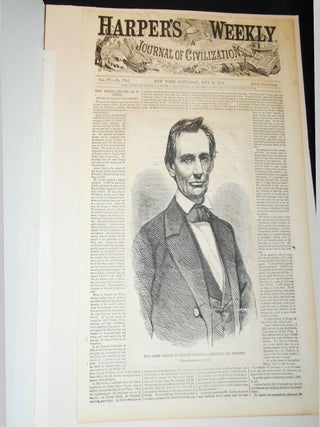 Woodcut from Photograph by Mathew Brady of the Republican Candidate for President, Abraham Lincoln
