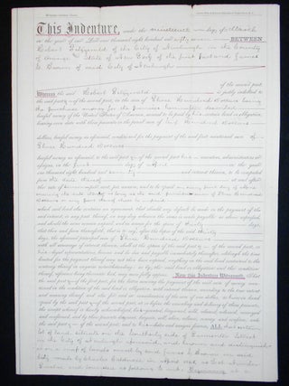 Item #009593 1867 Robert Fitzgerald Mortgages Lot in Newburgh, NY, to James S. Brown. Robert...