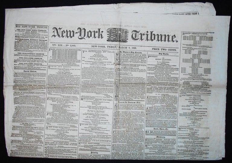 Item #009595 New-York Daily Tribune -- March 9, 1860