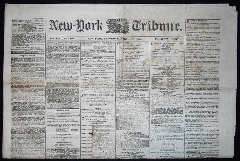 Item #009596 New-York Daily Tribune -- March 10, 1860