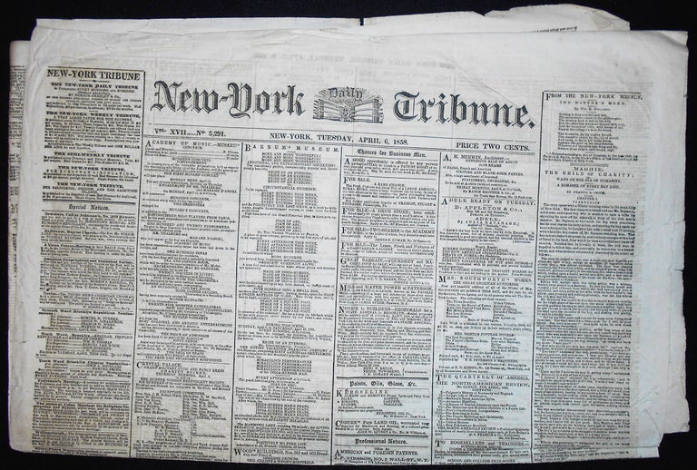 Item #009601 New-York Daily Tribune -- April 6, 1858 [Lucy Stone -- Kansas]