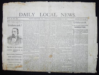 Item #009604 Daily Local News -- Nov. 12, 1874 [Udderzook Murder Trial and Execution