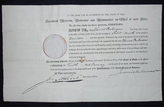 Item #009610 Justice of the Peace Commission for Thomas Parkinson signed by Gov. Jeremiah Morrow...