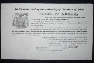 Item #009616 Justice of the Peace Commission for Isaac M. Wallace signed by Gov. Robert Lucas of...