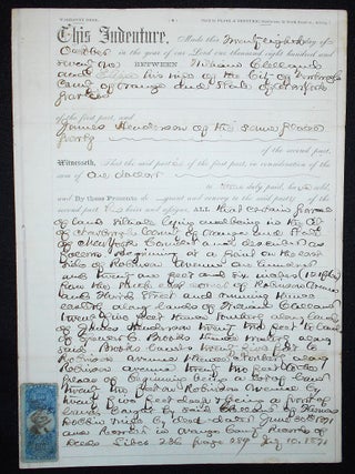 Item #009622 William Cleland and Eliza Cleland sell Property in Orange County, NY, to James...