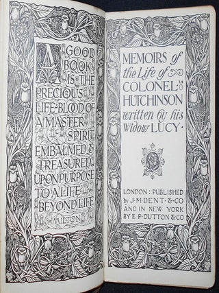 Memoirs of the Life of Colonel Hutchinson written by his Widow Lucy