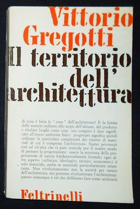 Item #009968 Il Territorio dell' Architettura [provenance: Venturi, Rauch and Scott Brown]....