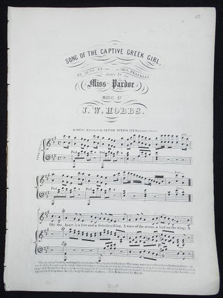 Item #010093 Song of the Captive Greek Girl, As Sung by Mrs. Franklin; Poetry by Miss Pardoe;...