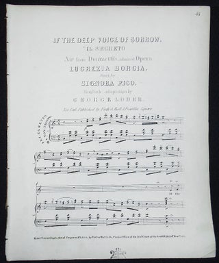 Item #010094 If the Deep Voice of Sorrow, "Il Secreto" Air from Donizetti's admired Opera...