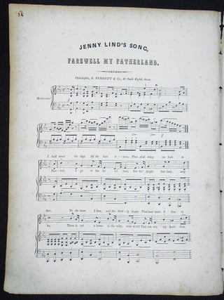 Item #010099 Farewell My Fatherland: Jenny Lind's Song. Charles William Glover